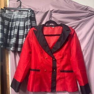 Yumeko Jabami from Kakegurui Costume Elegant Red and Black Women's Blazer